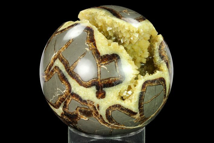 Crystal Filled, Polished Septarian Sphere - Utah #167878